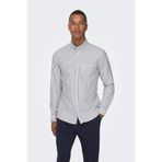 ONLY ONSALVARO Erkek Slim Fit Oxford Cizgili Uzun Kollu Gömlek