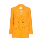 Only Oversize Minimalist Keten Kadın Ceket - Uzun Kol - Çift Düğme - Kayısı