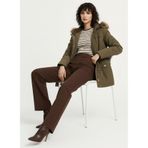 ONLY Regular Fit Yumuşak Tüy Detaylı Kapüşonlu Mont, XS, Onlnewstarline, KOYU HAKİ, Kadın
