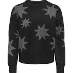 Only Rosie Ls O-Neck Glitter Kadın Triko Kazak – Işıltılı Bisiklet Yaka - Siyah - XS