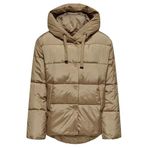 Only Selin Puffer Kadın Kahverengi Kapüşonlu Mont, Kahverengi, L