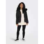 Only Siyah Kadın Mont ONLELLAN QUILTED HOOD JACKET CC OTW