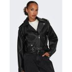ONLY Siyah Kadın Mont ONLLOUIE FAUX LEAHTER BIKER OTW