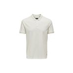 Only & Sons 22021769_ONSTRAVIS SLIM WASHED SS P Düz Beyaz Erkek Polo T-shirt