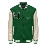 Only & Sons 22022572_ONSJAY VARSITY JACKET OTW Koyu Yeşil Erkek Mont