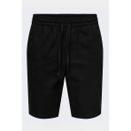 Only & Sons 22024967 Onslinus 0007 Cot Lin Shorts Noos Siyah Erkek Şort