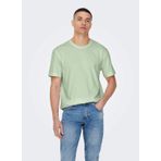 Only & Sons 22025208_ONSMAX LIFE REG SS STITCH O Yaka Düz Yeşil Erkek T-shirt