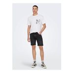 Only & Sons 22025286_ONSPERRY LIFE REG LEAF SS O Yaka Düz Beyaz Erkek T-shirt