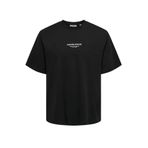 Only & Sons Baskılı Kısa Kollu T-Shirt, S, OS22039102, Siyah, Erkek