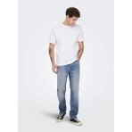 Only & Sons Dar Mavi Erkek Denim Pantolon 22038626 ONSYOKE TAPERED BOXCRO DNM