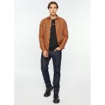 Only & Sons Dar Turuncu Kareli Erkek Gömlek Slım Flannel C
