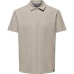 Only & Sons Düz Açık Bej Erkek Polo T-Shirt Onskıan Reg Seersucker Ss Polo - XL