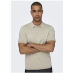 Only & Sons Düz Açık Bej Erkek Polo T-Shirt ONSWYLER LIFE REG 14 SS POLO KNIT N