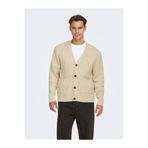 Only & Sons Düz Krem Erkek Hırka ONSFRAME RLX CARDIGAN KNIT