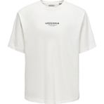 Only & Sons Düz Yaka Baskılı Beyaz Erkek T-Shirt Onscurated Rlx Prınt Ss Tee Noos - M