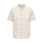 Only & Sons Erkek Beyaz Kısa Kollu Gömlek, XL Beden