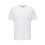 Only & Sons Erkek Beyaz T-Shirt, ONSSMART LIFE REG SS TEE, XL Beden