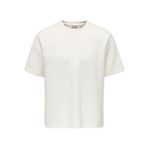 Only & Sons Erkek Bisiklet Yaka Jakarlı Beyaz T-Shirt - 22037430