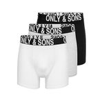 ONLY & SONS Erkek Boxer ONSFITZ WB BOLD LOGO TRUNK 3-PACK NOOS Siyah M