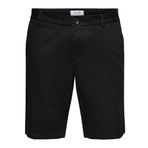 ONLY & SONS Erkek Chino şort klasik, Siyah, M