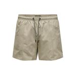 ONLY & SONS Erkek Deniz Şortu ONSTED LIFE SWIM SHORT SOLID PIPING Koyu Bej XS