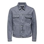 Only & Sons Erkek Geniş Yaka Kot Ceket, Gri, 2XL Beden