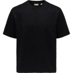 Only & Sons Erkek Jakarlı Bisiklet Yaka Siyah T-Shirt - 22037430 - XL
