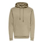 ONLY & SONS Erkek Kapüşonlu Kazak ONSCERES Sweatshirt, Bej, S