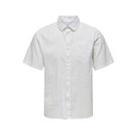 ONLY & SONS Erkek kısa kollu gömlek, Beyaz, XL