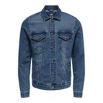 Only & Sons Erkek Kot Ceket, Trucker Modeli, Mavi, XL Beden