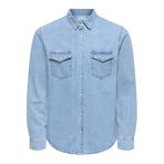 ONLY & SONS Erkek kot gömlek ONSBANE kot gömlek, mavi (medium denim blue), S