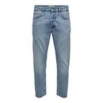 Only & Sons Erkek Kot Pantolon, Crop Fit, Mavi, 31/32