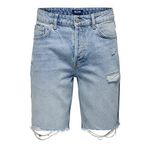 ONLY & SONS Erkek kot şort, mavi (Light Blue Denim), S