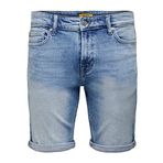 ONLY & SONS Erkek kot şort, mavi (medium denim blue), L