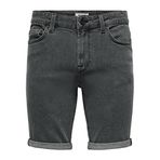 ONLY & SONS Erkek Kot Şort ONSPly Siyah, Black Denim, XXL