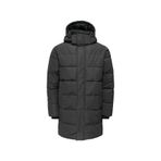 Only & Sons Erkek Mont Kapitone Uzun, M, ONSCARL LIFE LONG QUILTED COAT, Antrasit, mens