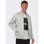 Only & Sons Erkek Önden Fermuarlı Ceket 22027380 - Açık Gri - XL
