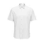 ONLY & SONS Erkek Onscaiden Ss Linen Shirt Noos Gömlek, Beyaz, L