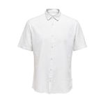 ONLY & SONS Erkek Onscaiden Ss Linen Shirt Noos Gömlek, Beyaz, XL