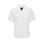 ONLY & SONS Erkek Onscaiden Ss Solid Resort Linen Noos kısa kollu gömlek, Beyaz, S