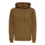 Only & Sons Erkek ONSCERES HOODIE SWEAT NOOS Sweatshirt, Kahverengi, L