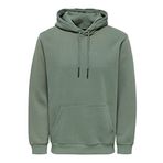 Only & Sons Erkek ONSCERES HOODIE SWEAT NOOS Sweatshirt, Koyu Gri, S