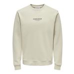 ONLY & SONS Erkek Onscurated Reg Crew Neck Sweat Sweatshirt, Gümüş Astar, M