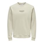 ONLY & SONS Erkek Onscurated Reg Crew Neck Sweat Sweatshirt, Gümüş Astar, XXL