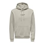 ONLY & SONS Erkek Onscurated Reg Hoodie Sweat Kapüşonlu Kazak, Gümüş Astar, L