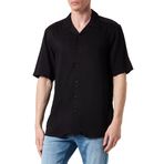 ONLY & SONS Erkek Onsdash Life Reg Solid Visc Res Ss Gömlek, Siyah, L