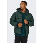 Only & Sons Erkek Onselıjah Kapüşonlu Rüzgar Geçirmez Mont 22029661 Yeşil - 2XL