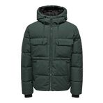 ONLY & SONS Erkek ONSELIJAH Pckt. Kapüşonlu Ceket OTW Pufferjacke, Darkest Spruce, XXL, Darkest Spruce, XXL