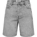 Only & Sons Erkek Onsfade Rahat Kalıp Jean Şort 22033157 Gri - M