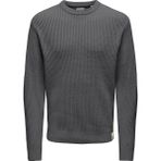 Only & Sons Erkek Onsfergal Bisiklet Yaka Uzun Kollu Örme Kazak 22030208 Gri - 2XL